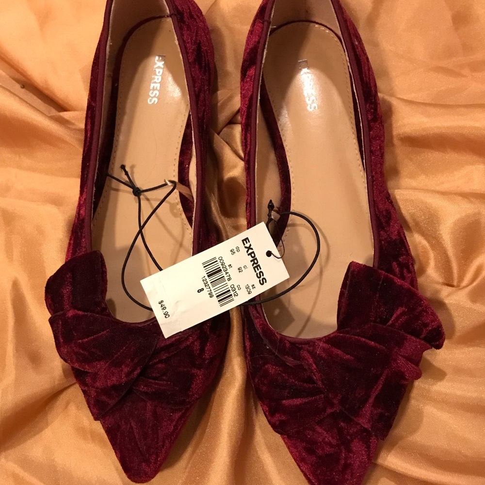 Red velvet flat sandals